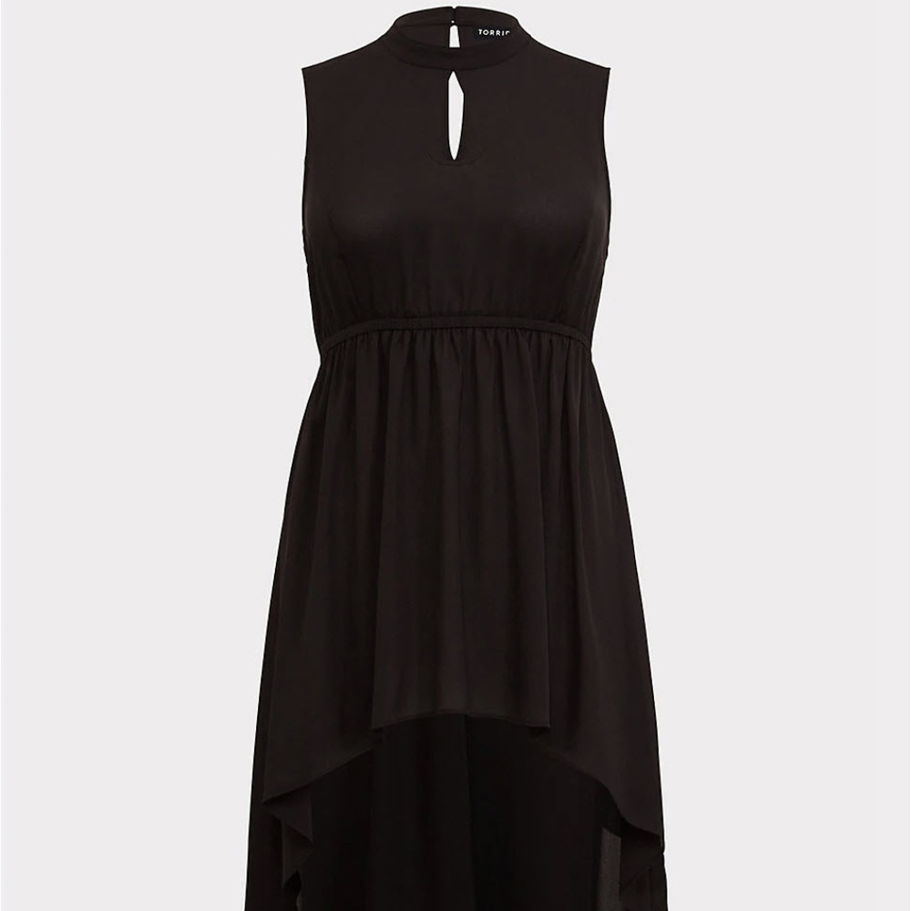 ISO- BLACK GEORGETTE HI-LO BABYDOLL TANK - Size 1